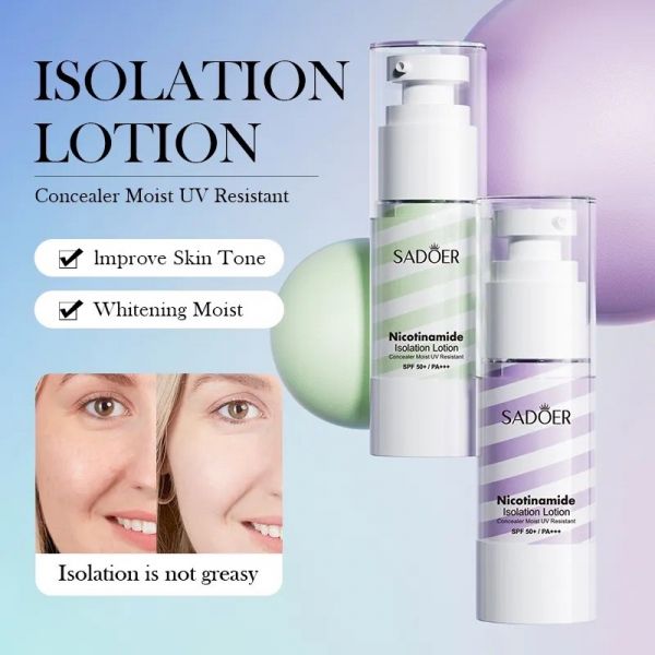 SADOER Two-color primer base with nicotinamide Moisturizing Two-Color Isolation Lotion green 35g